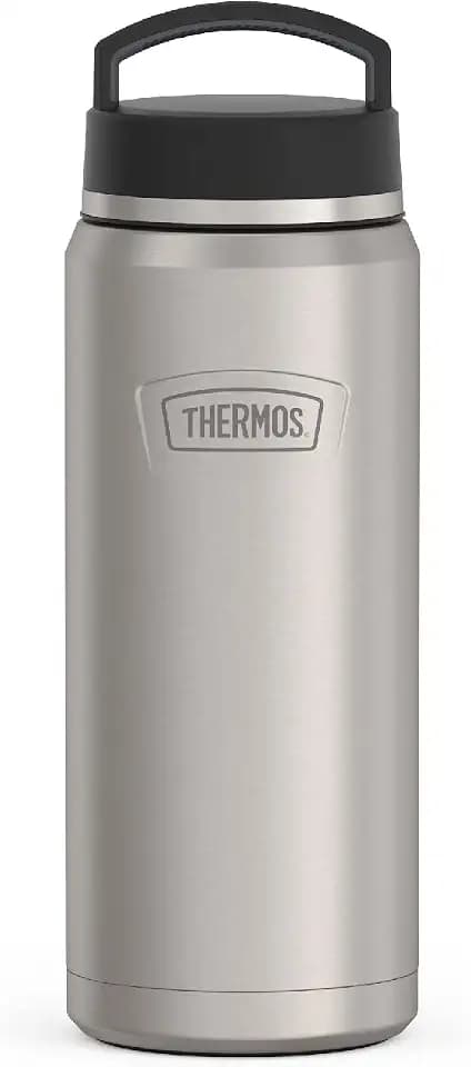 THERMOS ICON SERIES Stainless Steel Water Bottle with Screw Top Lid - 40 Ounce, Matte Stainless Steel - Vacuum Insulated Water Bottle with Lid