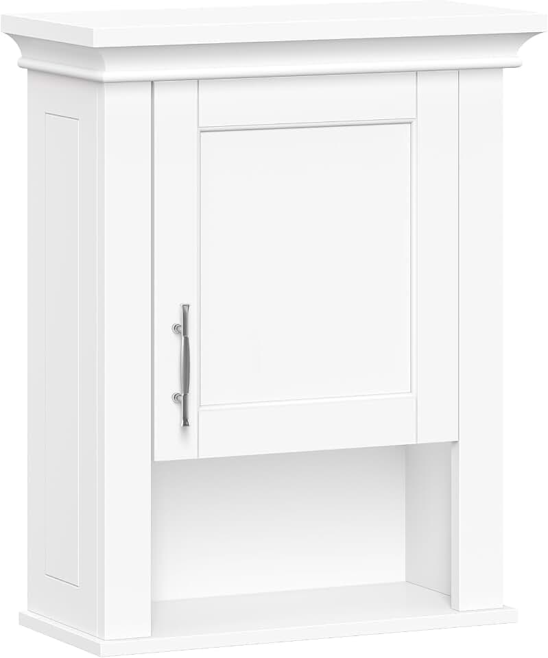 RiverRidge Somerset Single Door Wall Mount Medicine Cabinet, White