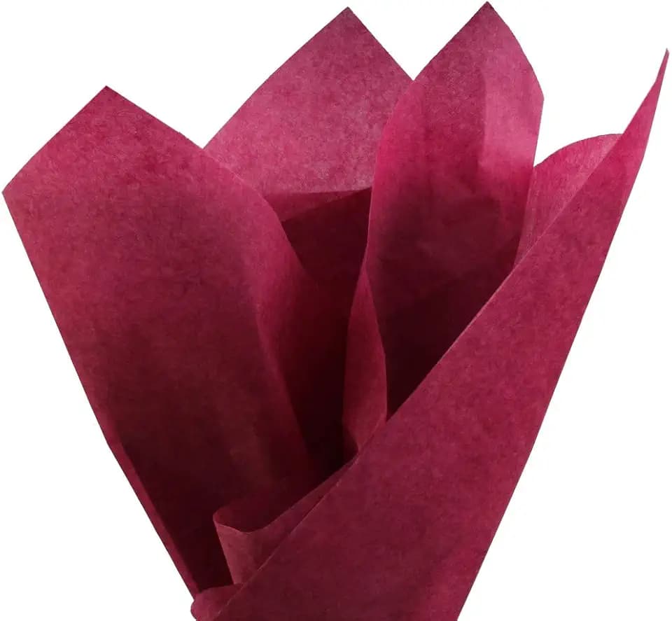 PMLAND 100 Sheets Burgundy Wine Color Tissue Wrapping Paper Bulk 20 x 15 Inches for Gift Favor Bags Boxes Flowers Packaging Crafts DIY Art Projects and Party Decorations