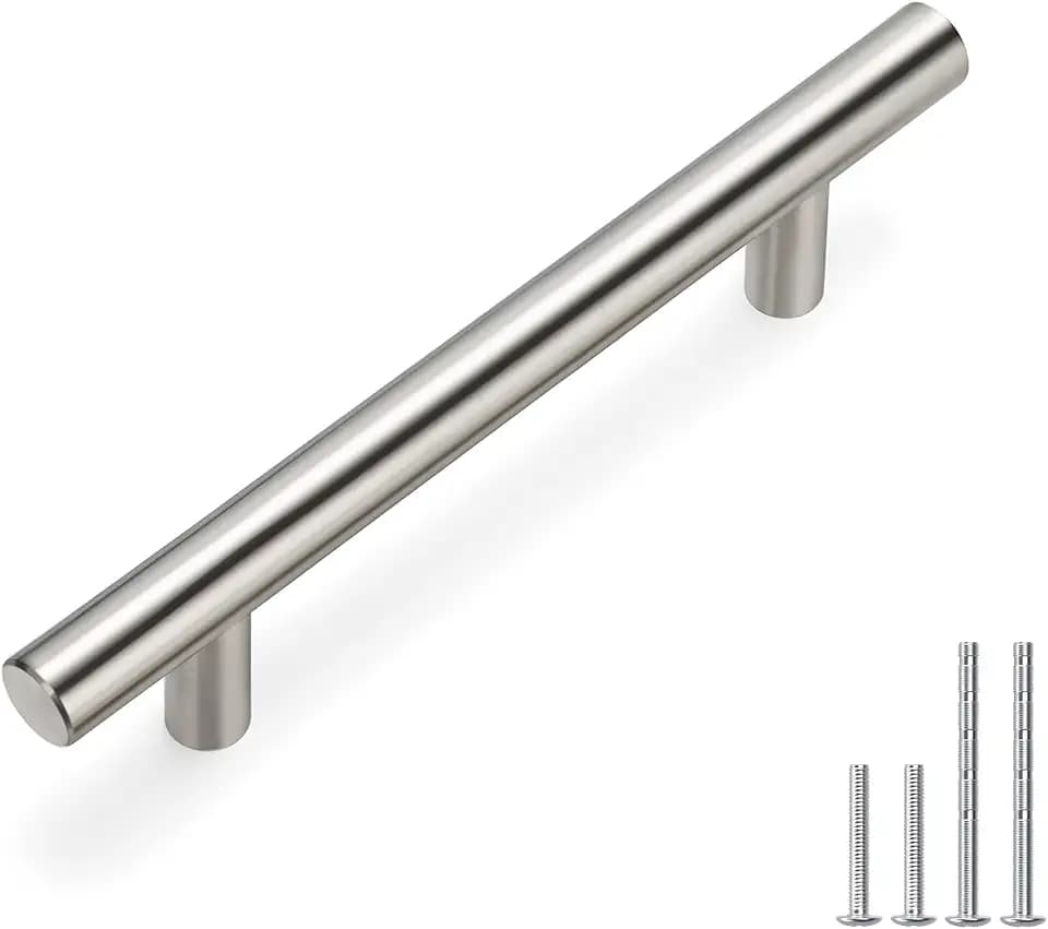homdiy Cabinet Handles Drawer Pulls Brushed Nickel Modern Pulls for Kitchen Cabinets, 3-1/2in 50Pack