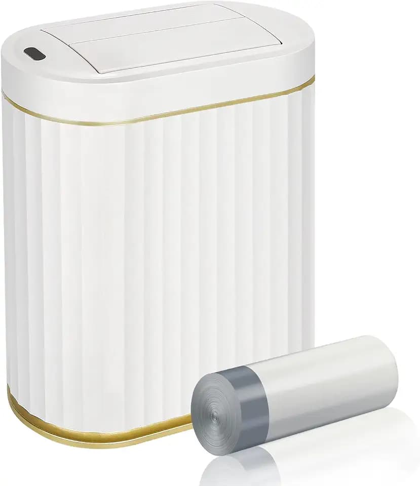 ELPHECO Motion Sensor Bathroom Trash Can with Lid 2 Gal Automatic Trash Can