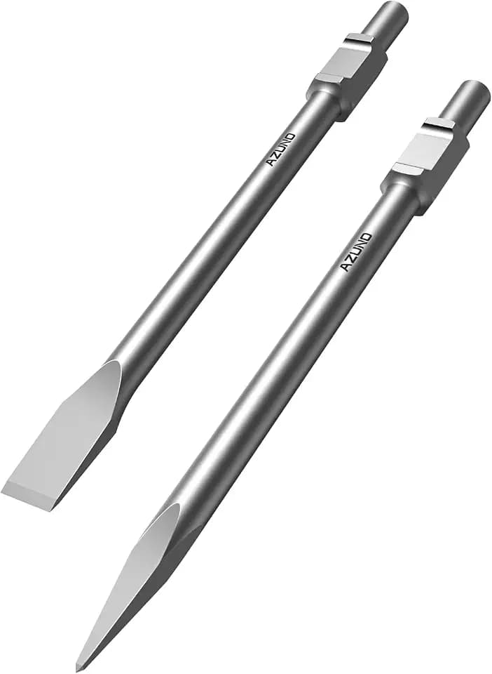 AZUNO 20" 1-3/16" Hex Shank Jack Hammer Chisel Set, Point & Flat