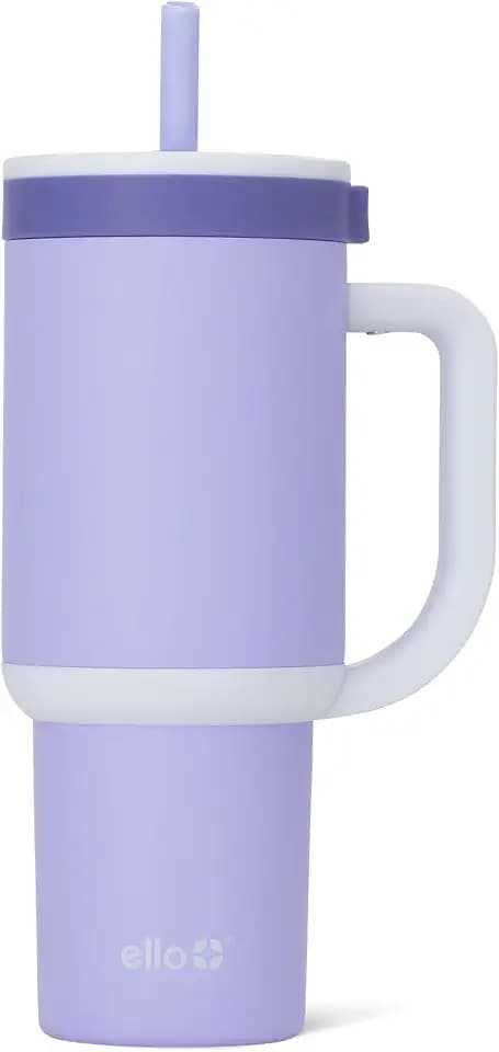 Ello Oasis 24oz Insulated Stainless Steel Tumbler with Straw,Twilight Blush