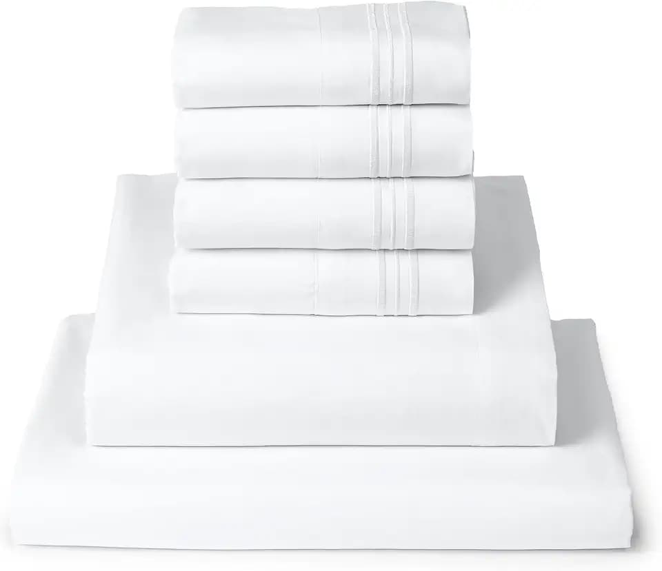 Mellanni Full Sheet Set - 6-Piece Iconic Collection Bedding