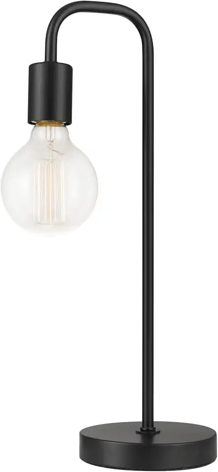 Globe Electric 12920 Holden 18" Table Lamp, Satin Black, Modern, Night Stand, Bedroom Décor, Living Room, Bedside Light