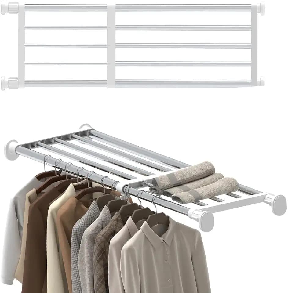 Hershii Tension Shelf Expandable Rod Closet Tension Shelf for Closet