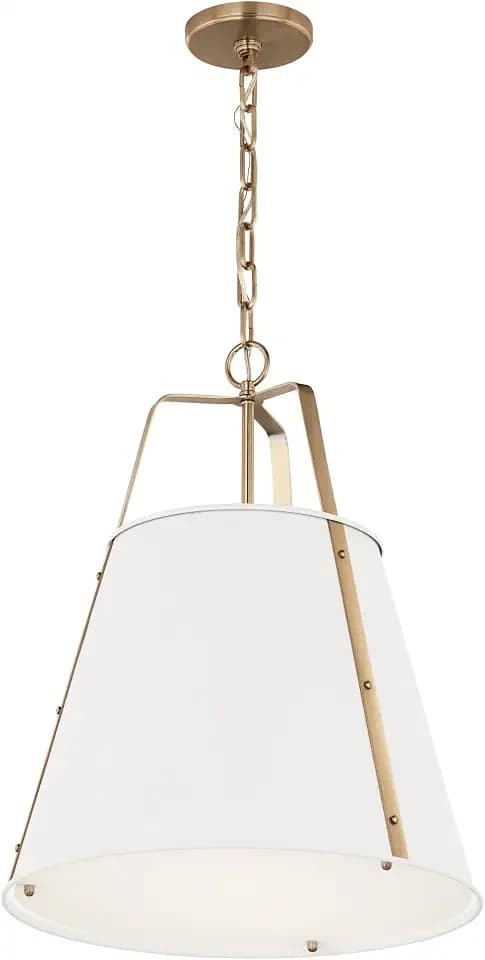 Kichler Etcher 2-Light Pendant Light, White Glass, Champagne Bronze