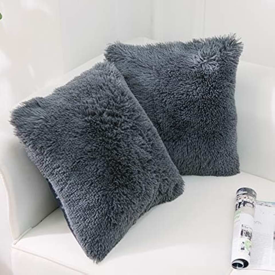 Faux Fur Throw Pillow Covers for Couch Decorative Pillows 24x24 Inch