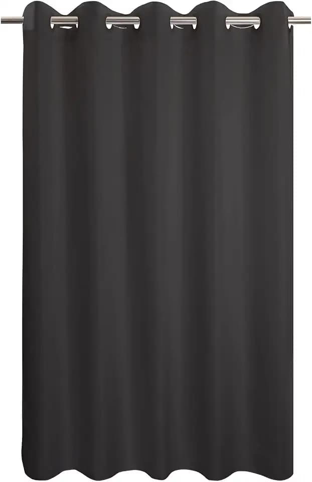 River Dream No Hook Hotel Cloth Shower Curtain Black, Standard Size