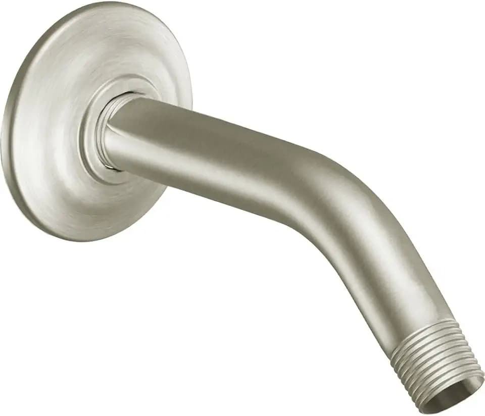 Moen S122BN Premium 8-Inch Standard Shower Arm with Matching Flange Included, Brushed Nickel
