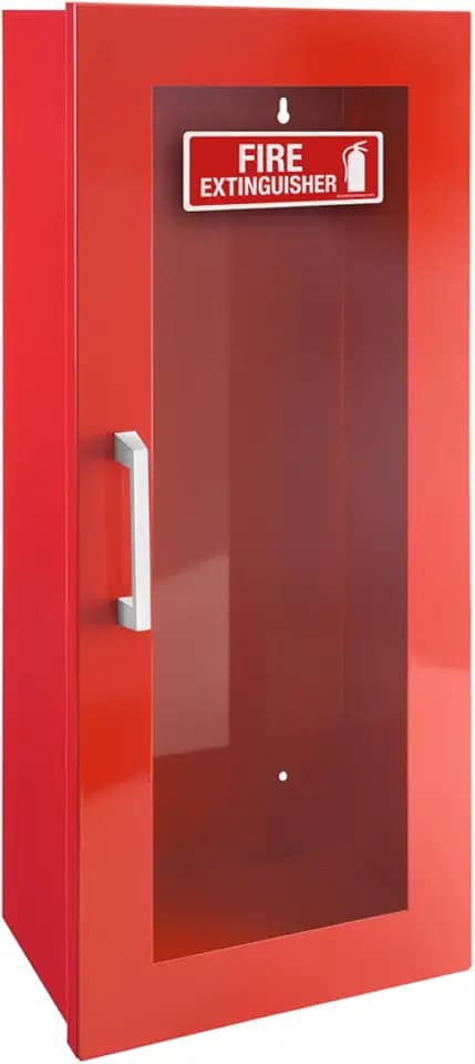 Fire Extinguisher Mount for Wall - with Door - Red