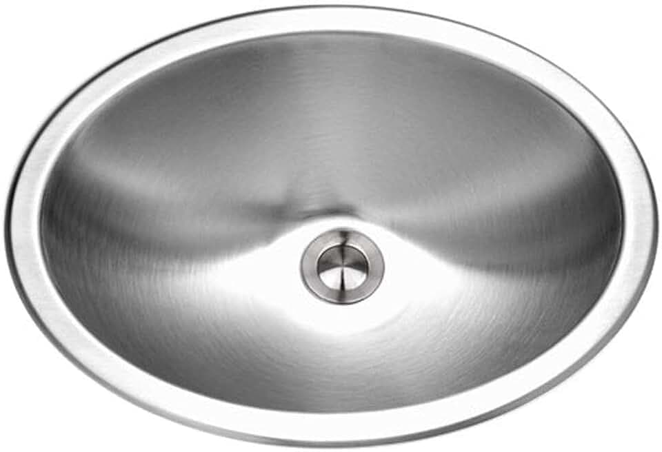 Houzer 18" Stainless Steel Undermount Oval Bowl Lavatory Sink