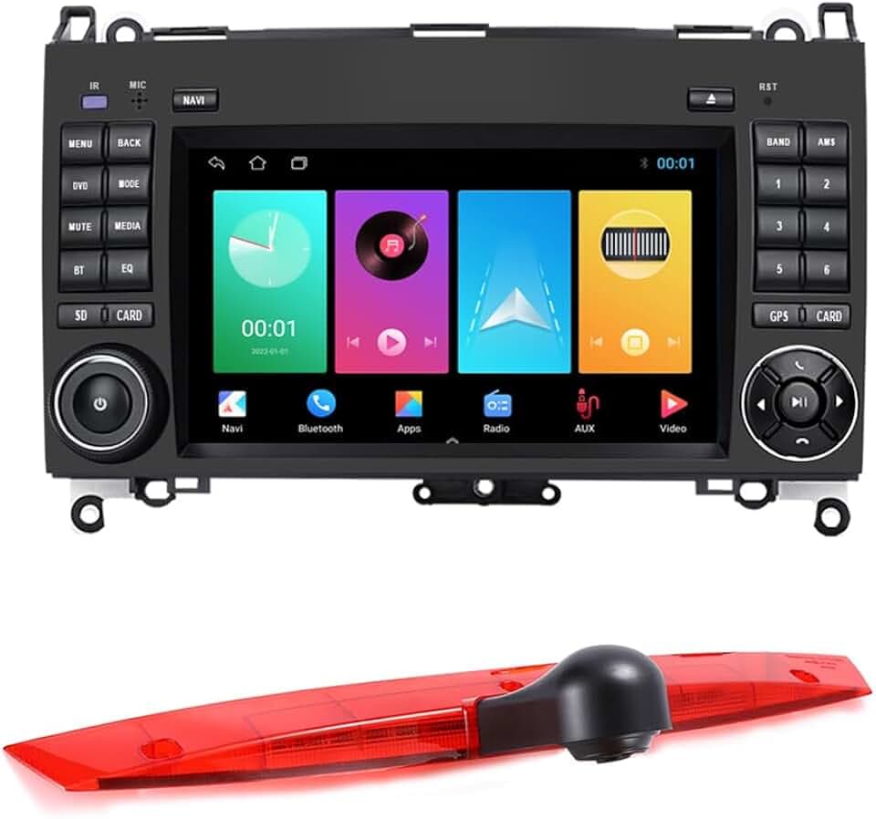 7" Android Auto Radio GPS Navigator Carplay Replacement for Mercedes Benz Viano W639 Vito Mixto Kasten W639 Bus mit USB WiFi GPS Bluetooth FM DVR RDS TPMS SWC DAB Pip + Auto Rückfahrkamera