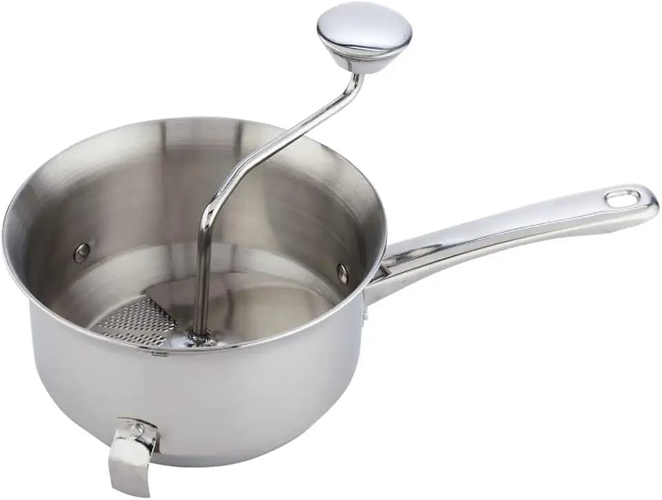 Norpro, Silver Multi-Purpose Food Mill, Stainless Steel, 2 qt