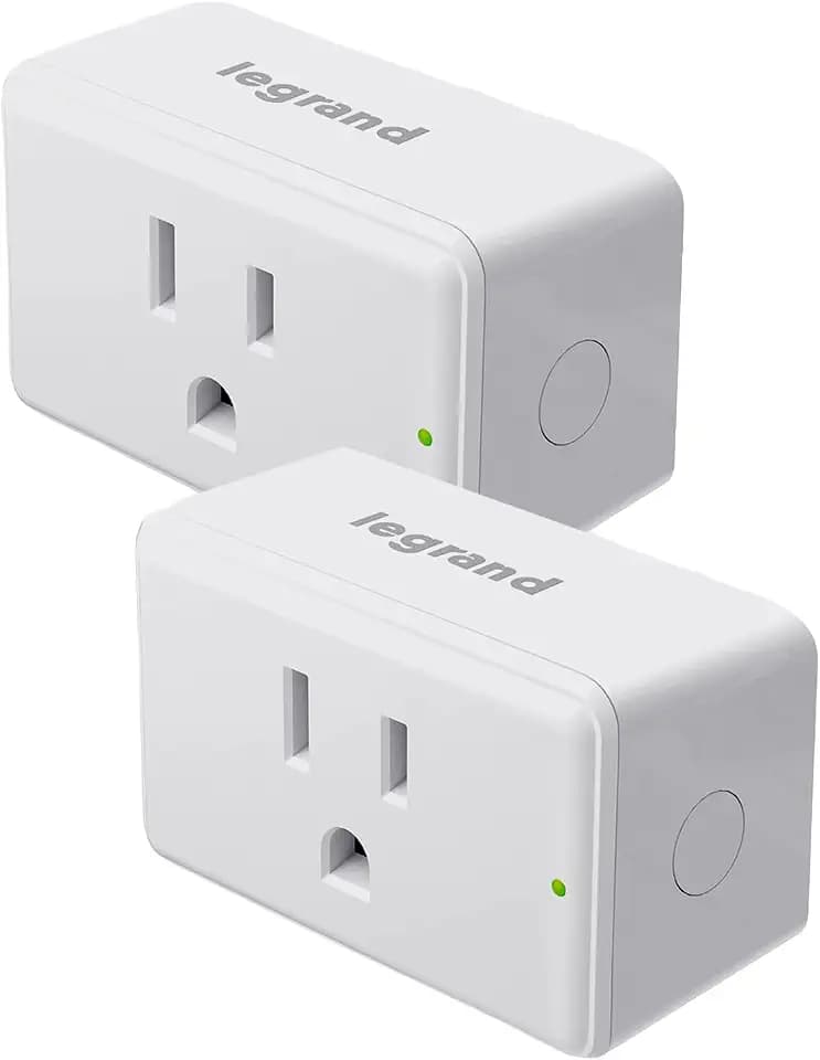 Legrand Radiant Wi-Fi Matter 15 Amp Smart Plug-in Switch, White, 2 Pack