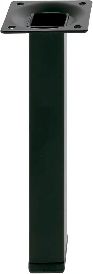 Amig - Vierkantfuß für Möbel | Verstellbar mit Stellschraube | 4-Punkt Verschraubung | Belastbar bis 15 kg | Robuster legierter Stahl | Schwarz, 25 x 25 x 300 mm