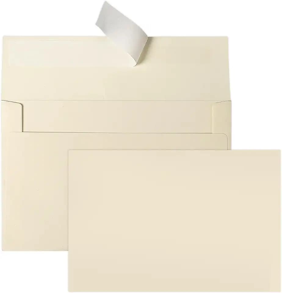 Goefun Ivory Blank Cards and Envelopes 4x6 (Not-Folded) 100 Pack
