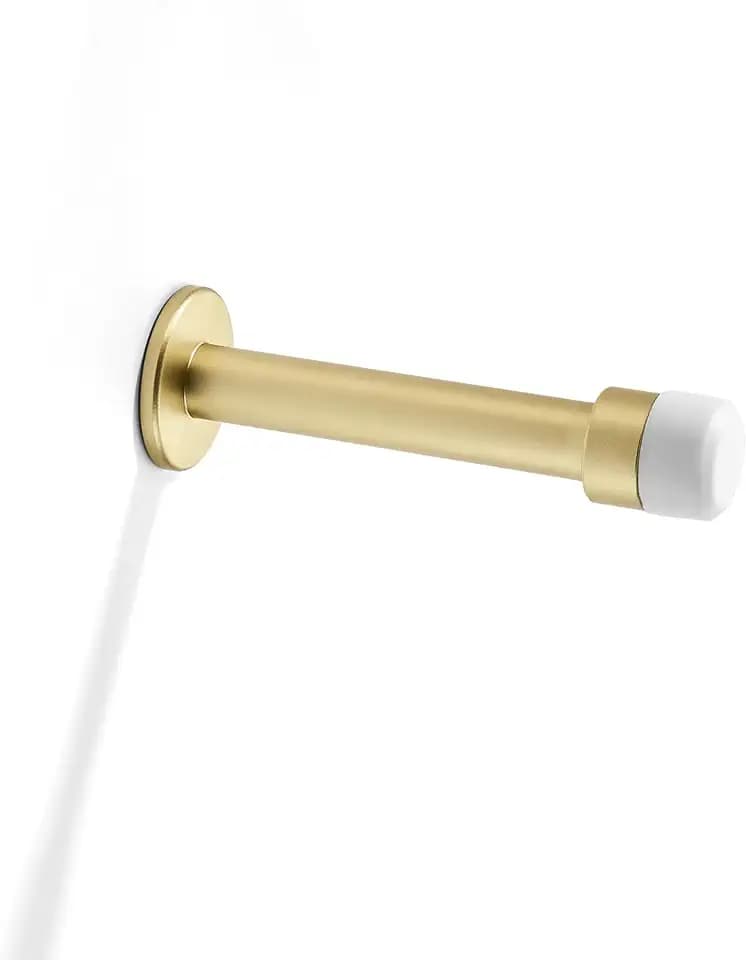 Khtumeware 3" Brushed Gold Premium Door Stoppers,Metal Solid Rigid Door Stop 10 Pack, Sound Dampening Door Stop Bumper Wall Protetor,Satin Gold