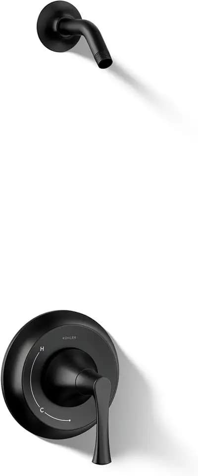 Kohler TLS35938-4-BL Buckley™ Rite-Temp® shower trim kit, without showerhead, Matte Black