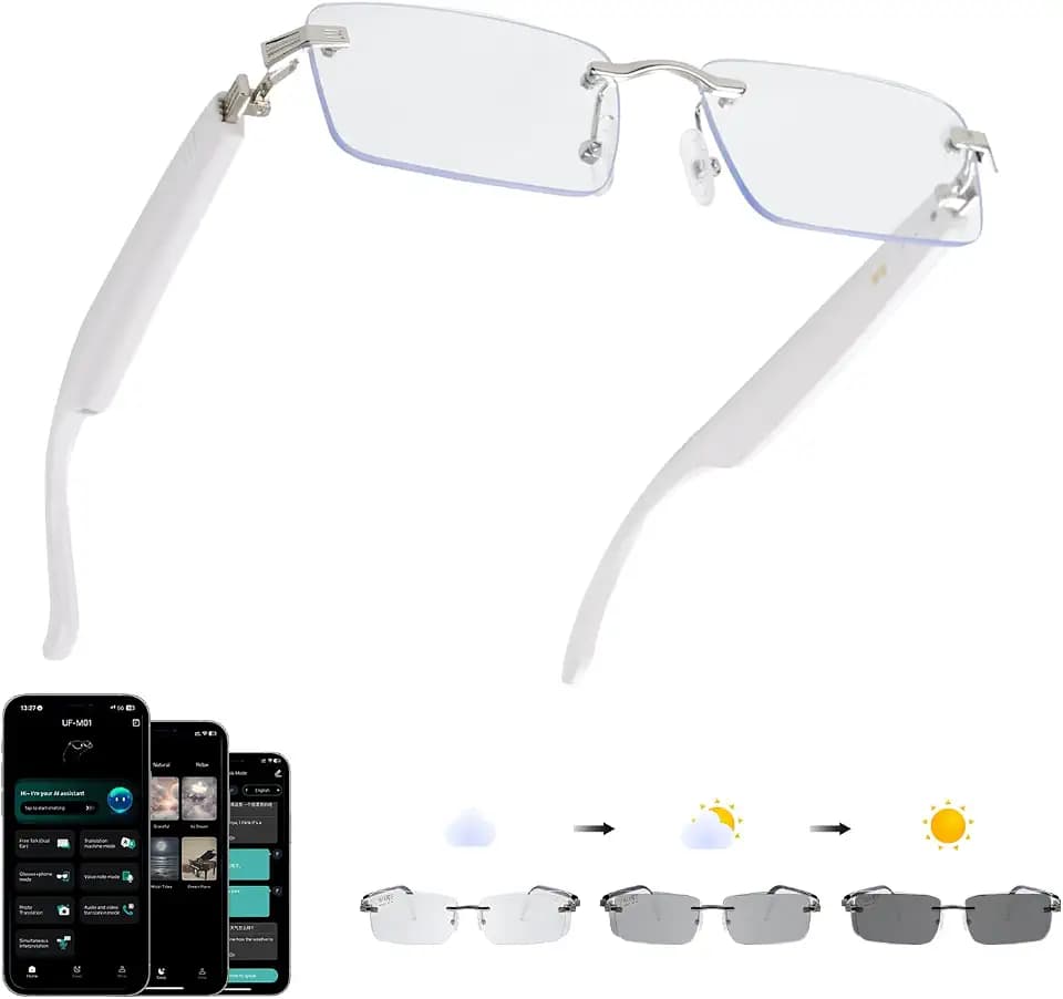 GenXenon AI Smart Brille - Rahmenlos, Photochrome Gläser - Moderner Stil
