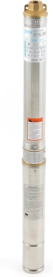 3/4Hp 3In Stainless Steel Deep Well Submersible Pump 220V,60Hz Water Pump 295ft Head 18GPM Pump with 66ft Cable 1"Outlet Water Well Pump for Industrial Agricultural Irrigation Home Garden Use