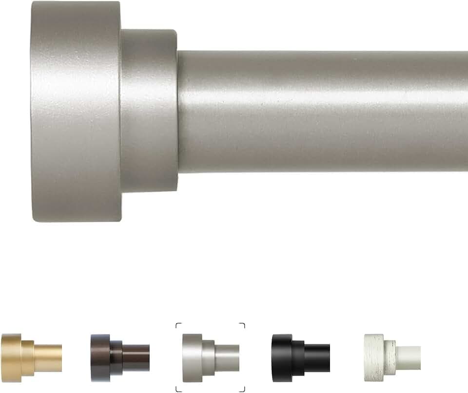 HEI! DEAR Silver Curtain Rods 72 to 144 Inch(6-12FT),1 Inch Long Curtain Rod,Adjustable Heavy Duty Curtain Rods,Modern Decorative Drapery Rods,Telescoping Window Single Curtains Rods 36-150",Silver