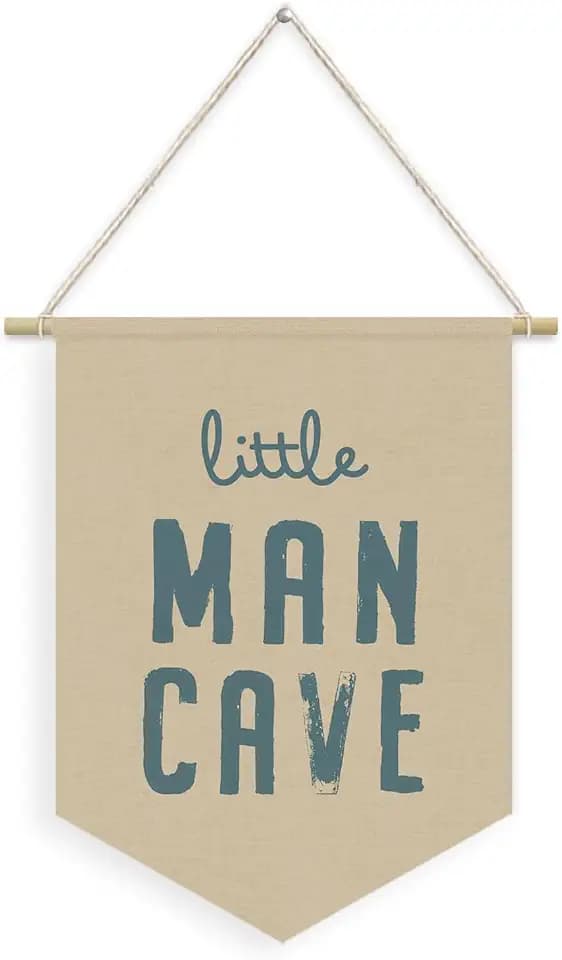 Playroom Decor,Little Man Cave Pennant Banner