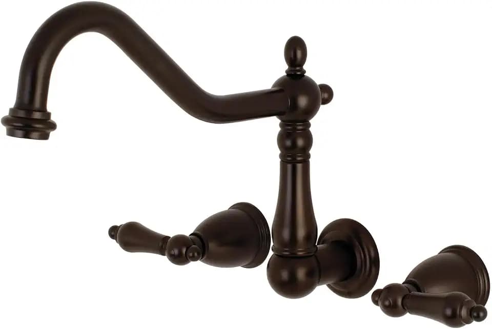 Kingston KS1025AL Two-Handle Wall Mount Tub Faucet, Oil Rubbed Bronze