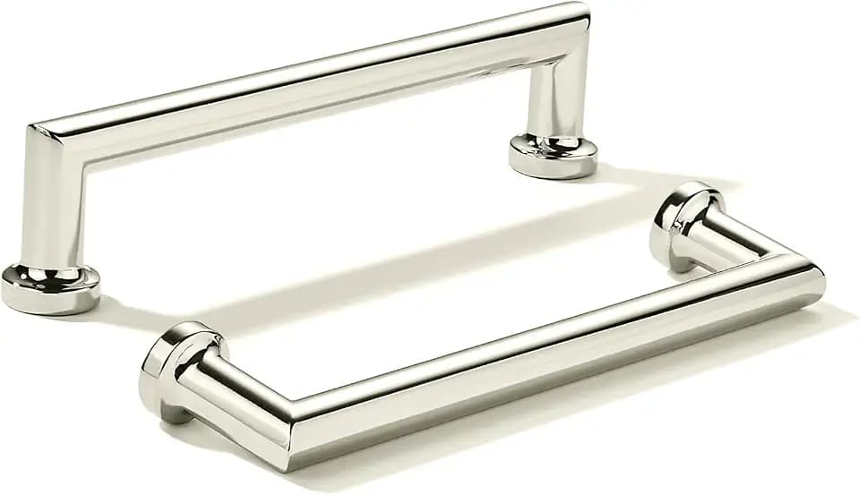 khtumeware 10-Pack 5-Inch(128mm) Polished Nickel Cabinet Pulls,Heavy-Duty Solid Handles for Kitchen Cabinets, Cupboards, Drawers and Bathroom Hardware