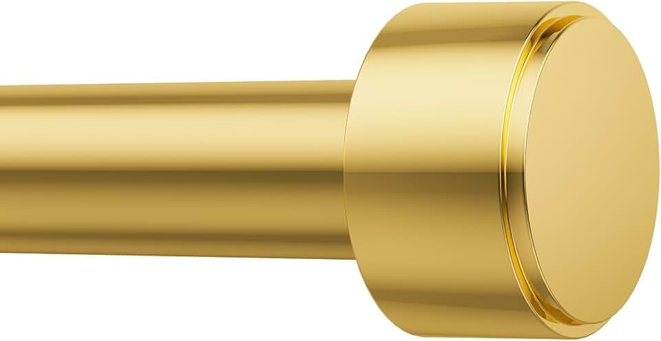 Curtain Rods for Windows 32-144 Inch, 1 Inch Adjustable Gold Curtain Rod Set with Brackets, Easy Install