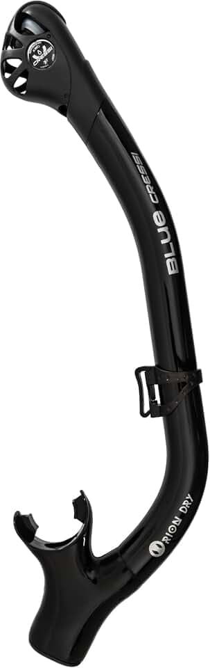 Cressi Adult Dry Snorkel - Silicone Mouthpiece and Splash Guard to Prevent Water Entry - Orion Dry - Designed in Italy