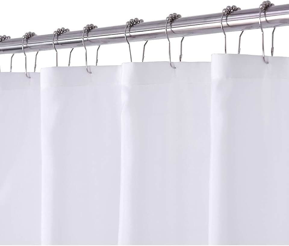 N&Y HOME Fabric Shower Curtain or Liner with Magnets 71x72, White