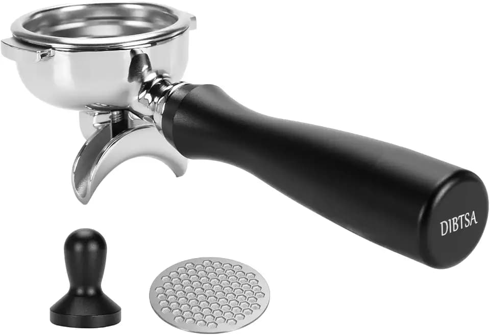 58mm Portafilter 2 Ears Double Spout Compatible with E61 Group Head, Flair 58, ECM, Rocket, Sanremo, Synesso, Slayer, VBM, with Filter Basket & Puck Screen, Anodized Aluminum Handle