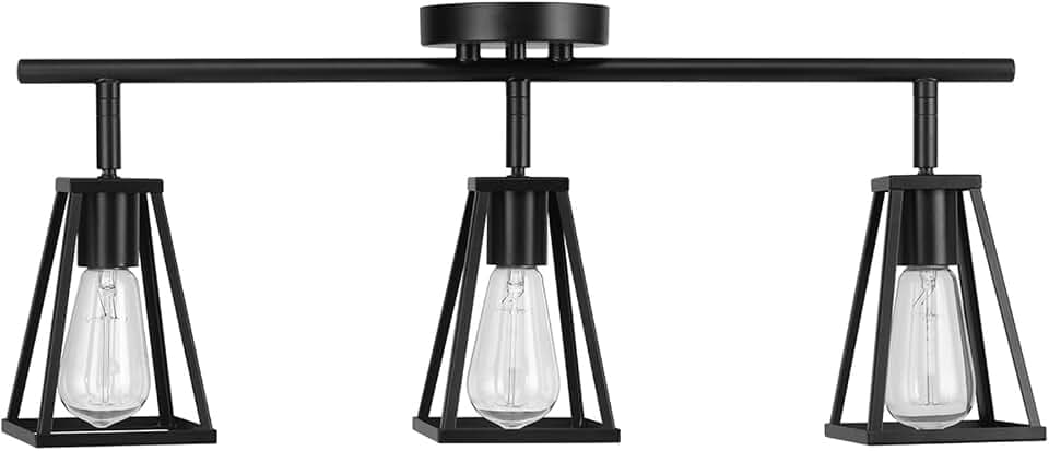 Globe Electric 64000005 25" 3-Light Track Lighting, Matte Black, Pivoting Track Heads, Lighting for Kitchen, Bathroom, Bedroom, or Dining Room, Living Room Ceiling Lights, Light Fixture