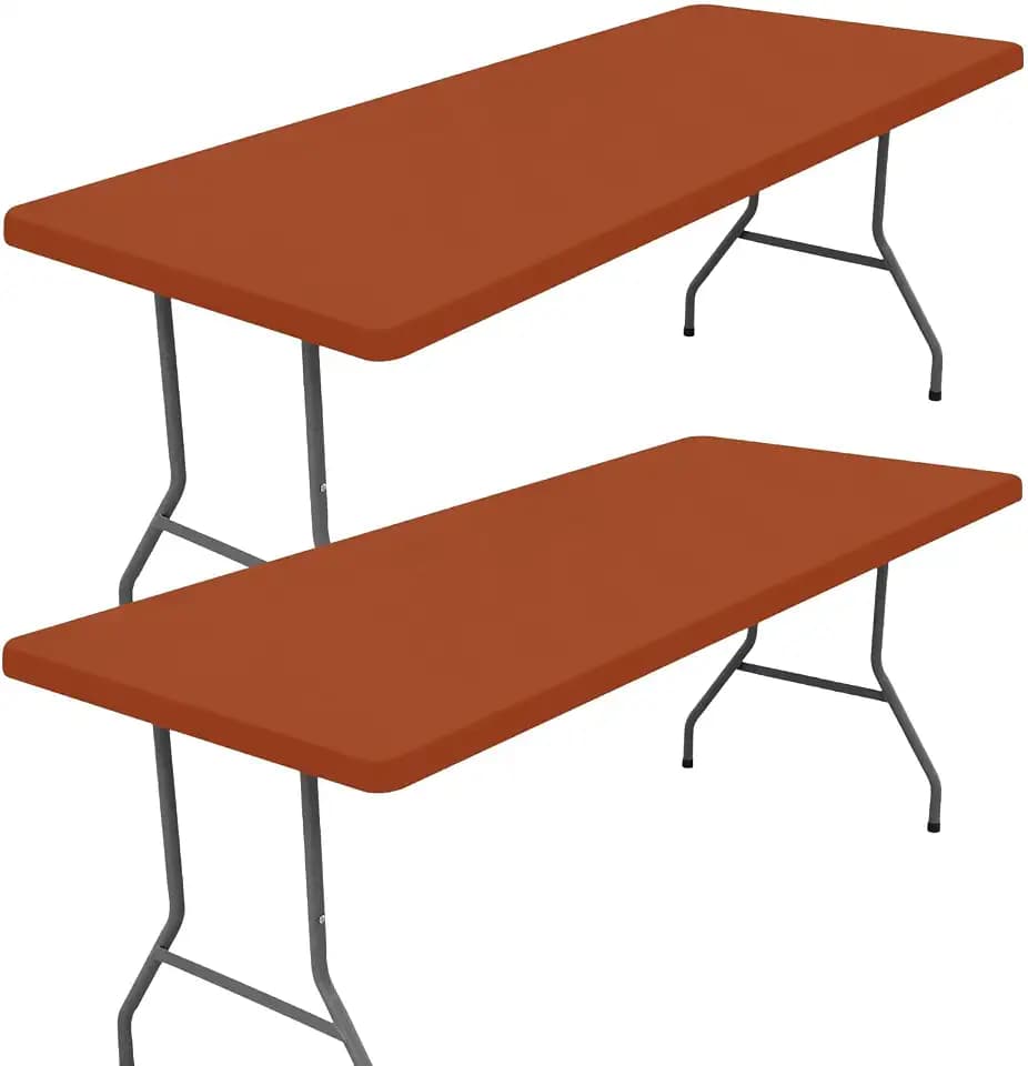 Moosfor 2 Pack Rectangle Spandex Fitted Table Cloth, 6FT Elastic Tablecloth