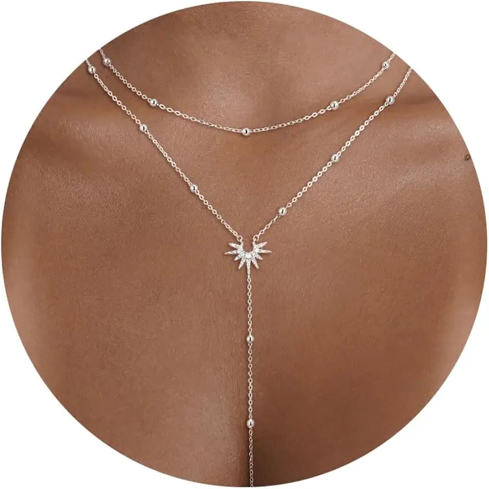 CHESKY Long Necklace for Women, 14k Gold Plated/Streling Silver Lariat Y Necklaces