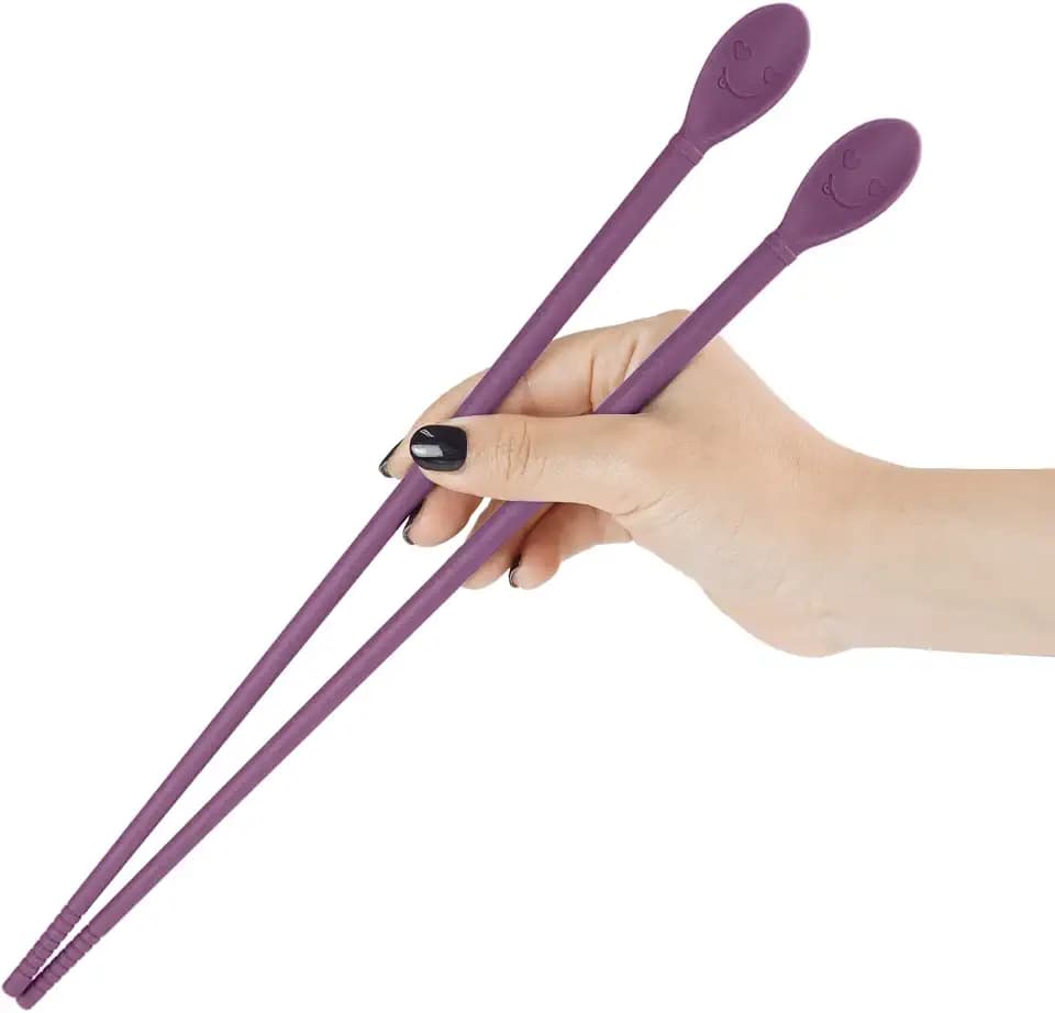 Carrotez Silicone Cooking Chopsticks, 1 pair - Pink Burgundy