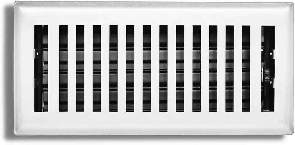 4" x 12" Contemporary Design Steel Floor Register in Glacier White Finish for Floor l- Decorative Air Vent Covers- Floor Register 4” x 12”