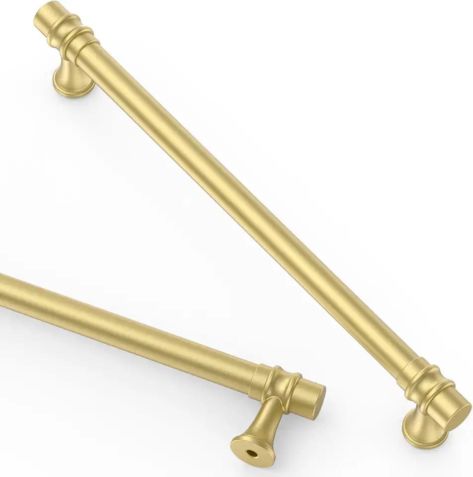 Asidrama 10 Pack 7.5 Inch(192mm) Brushed Gold Cabinet Pulls Kitchen Cabinet Handles Gold Cabinet Drawer Hardware for Cupboard