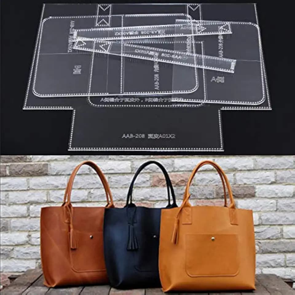 NW AAB-208 Handbag Shoulder Bag Acrylic Template Leather Pattern Acrylic Leather Pattern Leather Templates for Shoulder Bags (Small(10.2x12.5x14.5inch))
