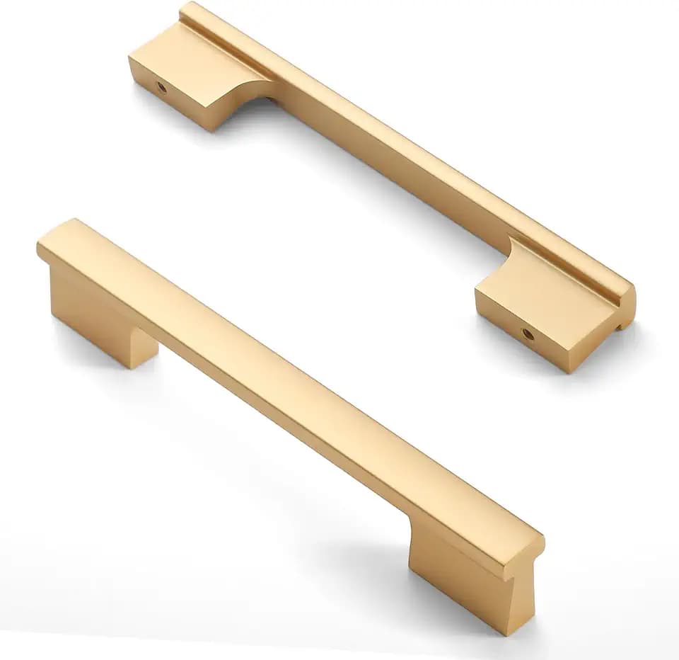 Asidrama 10 Pack 5 Inch(128mm) Brushed Gold Kitchen Cabinet Handles, Cabinet Pulls Gold Kitchen Cabinet Hardware for Cupboard Drawer Handles Dresser Pulls