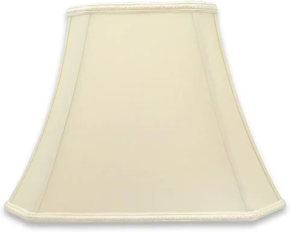 Royal Designs, Inc. DSO-68-16EG Rectangle Cut Corner Bell Designer Lamp Shade, (6.25x8) x (11x16) x 12, Eggshell