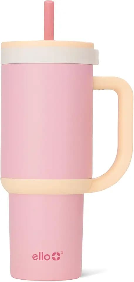 Ello Oasis 24oz Insulated Stainless Steel Tumbler with Straw, Sunrise Glow