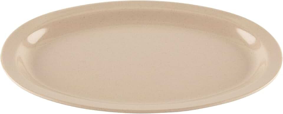 G.E.T. OP-612-S Melamine Oval Serving Platter, 11.75" x 8.25", Sandstone (Set of 12)