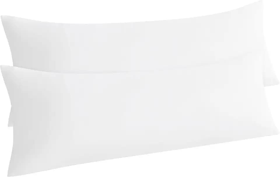 NTBAY Body Microfiber Pillowcases, Set of 2, White