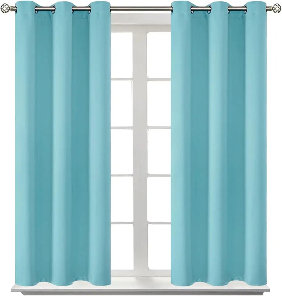 BGment Short Curtains for Small Window 54 Inch Long - Baby Blue 2 Panels