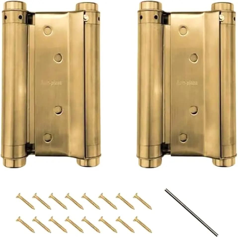 Pair of 5'' Stainless Steel Matte Bronze Double Action Spring Door Hinge for Saloon Cafe Door Shop (2)
