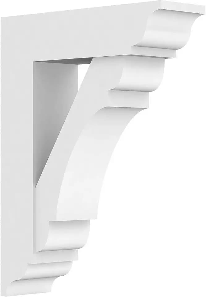 Ekena Millwork BKTP05X18X24OLY01 Standard Olympic Architectural Grade with Traditional Ends PVC Brackets, 5"W x 18"D x 24"H
