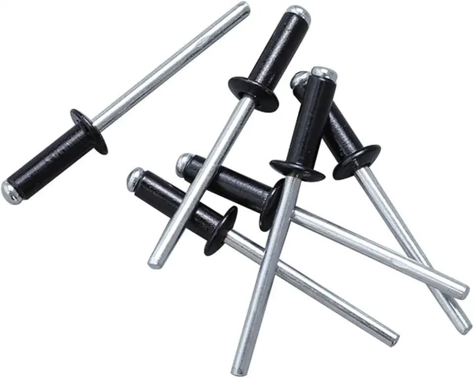 Maozaa 100 PCS 1/8" x 3/8" Aluminum Blind Rivets, 3.2 x 10mm Pop Rivets, Black