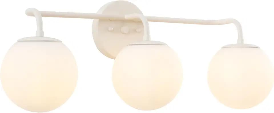 JONATHAN Y Louis Parisian Globe 25" Vanity 3-Light, Almond
